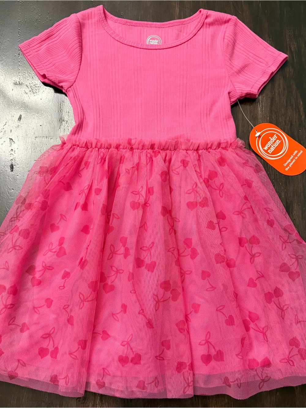 Wonder Nation Hot Pink Girls Tee - XS (4-5)